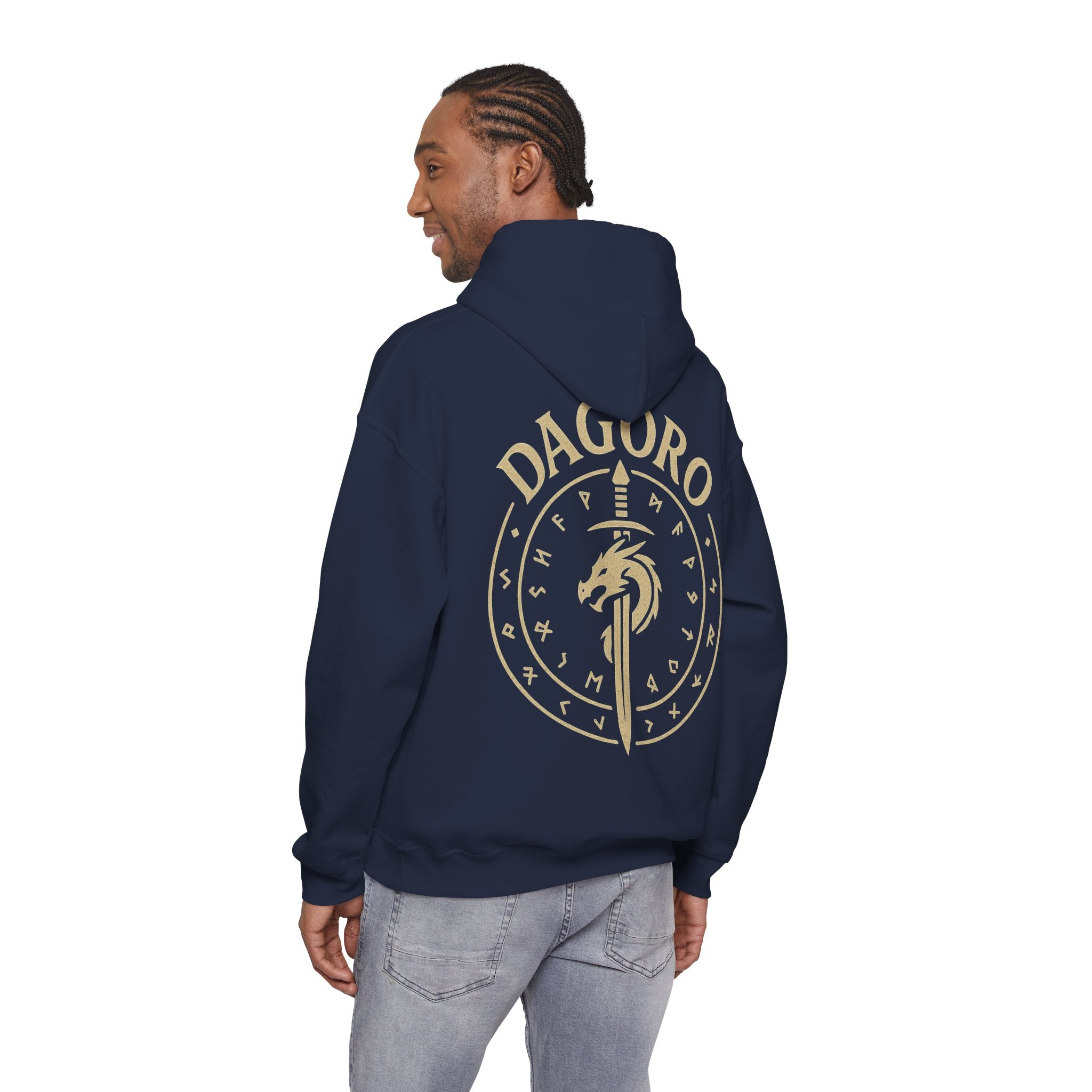 Dagoro Dragon Rune Mystic Hoodie — Nordic Runic Fantasy Hoodie