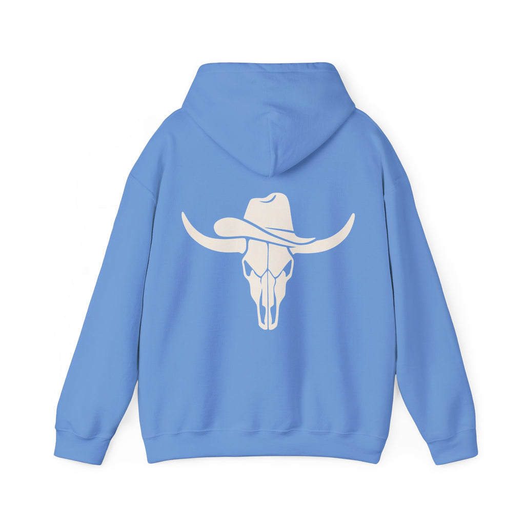 Western Longhorn Skull Hoodie — Cowboy Cow Skull Graphic