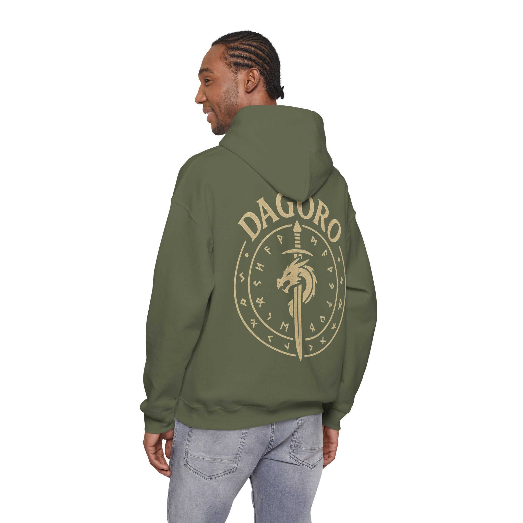 Dagoro Dragon Rune Mystic Hoodie — Nordic Runic Fantasy Hoodie