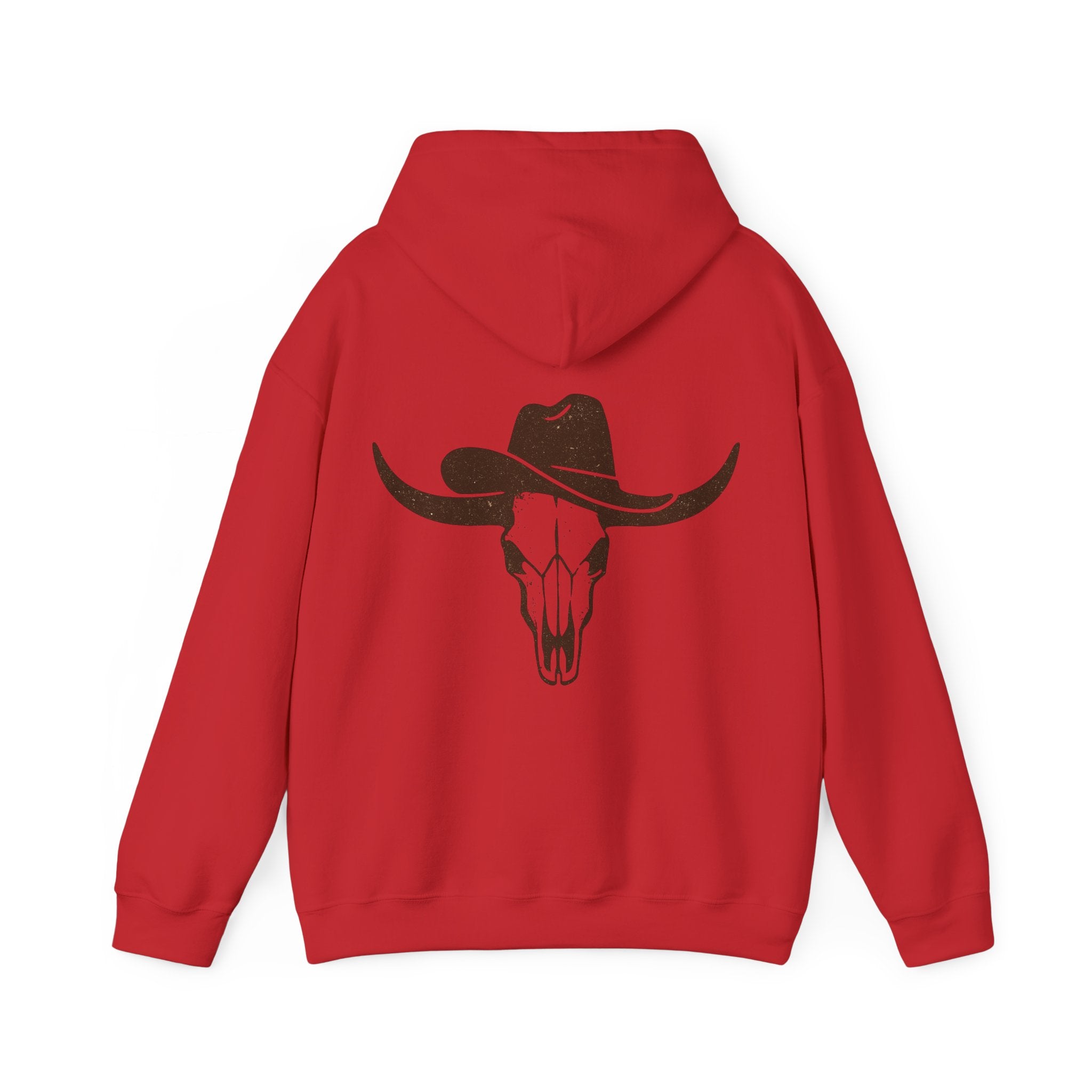 Western Cowboy Longhorn Skull Hoodie — Rustic Country Graphic Hoodie