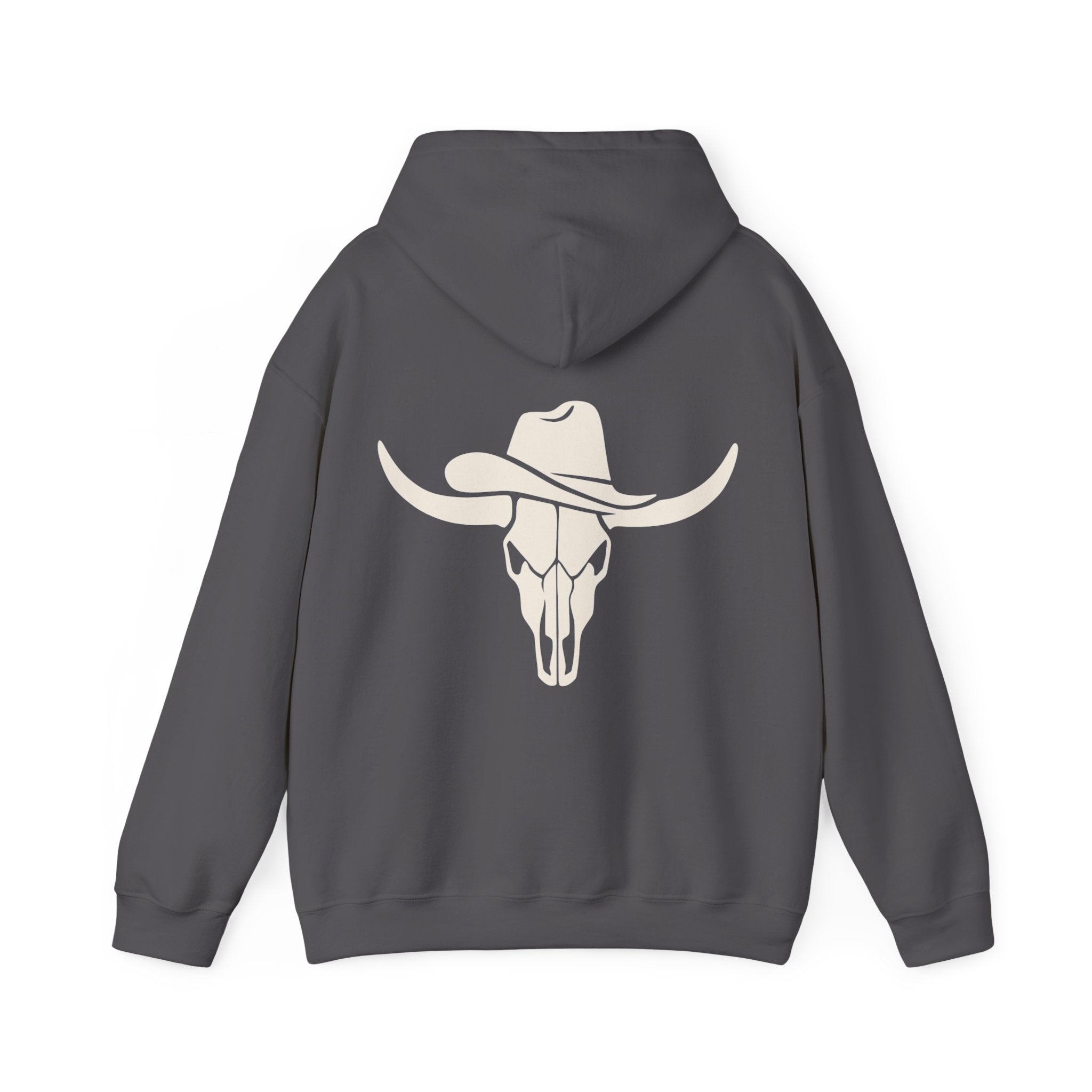 Western Longhorn Skull Hoodie — Cowboy Cow Skull Graphic