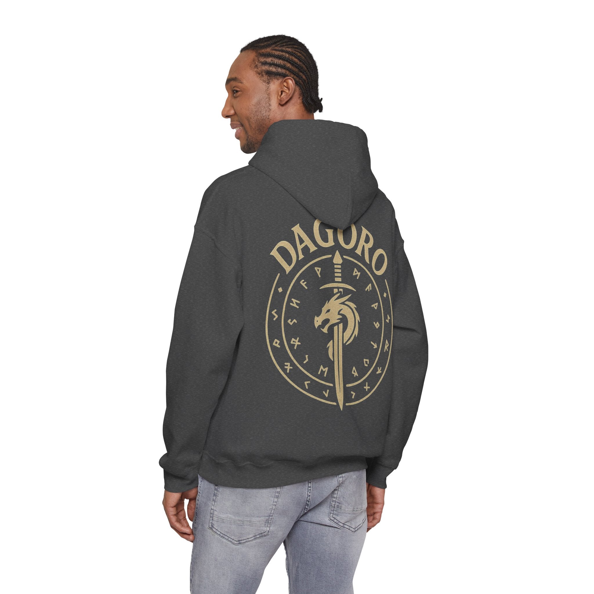 Dagoro Dragon Rune Mystic Hoodie — Nordic Runic Fantasy Hoodie