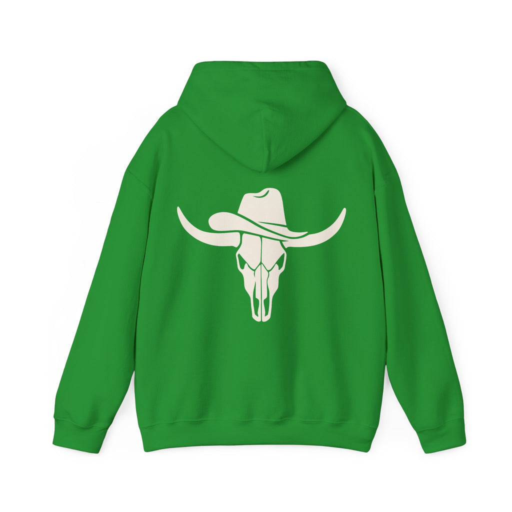 Western Longhorn Skull Hoodie — Cowboy Cow Skull Graphic