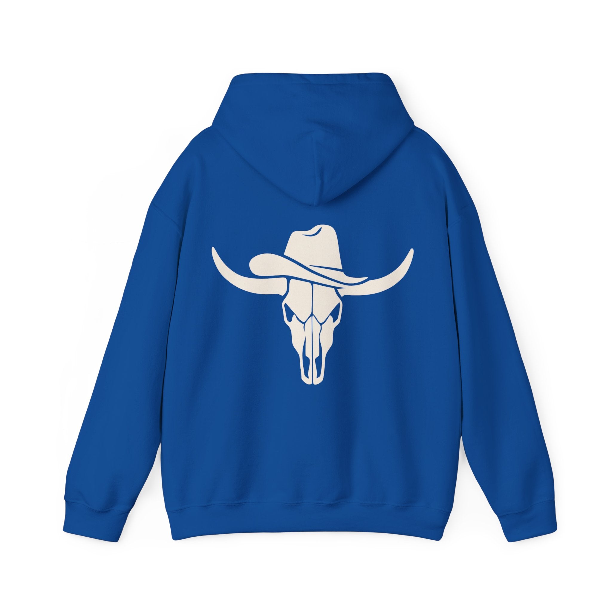 Western Longhorn Skull Hoodie — Cowboy Cow Skull Graphic