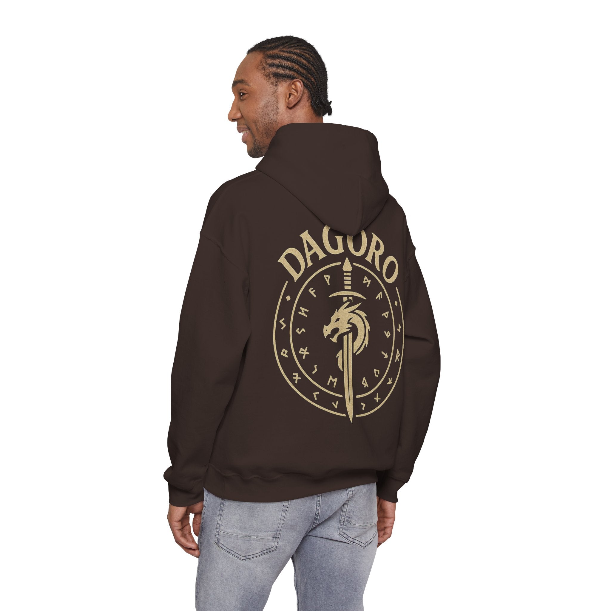 Dagoro Dragon Rune Mystic Hoodie — Nordic Runic Fantasy Hoodie