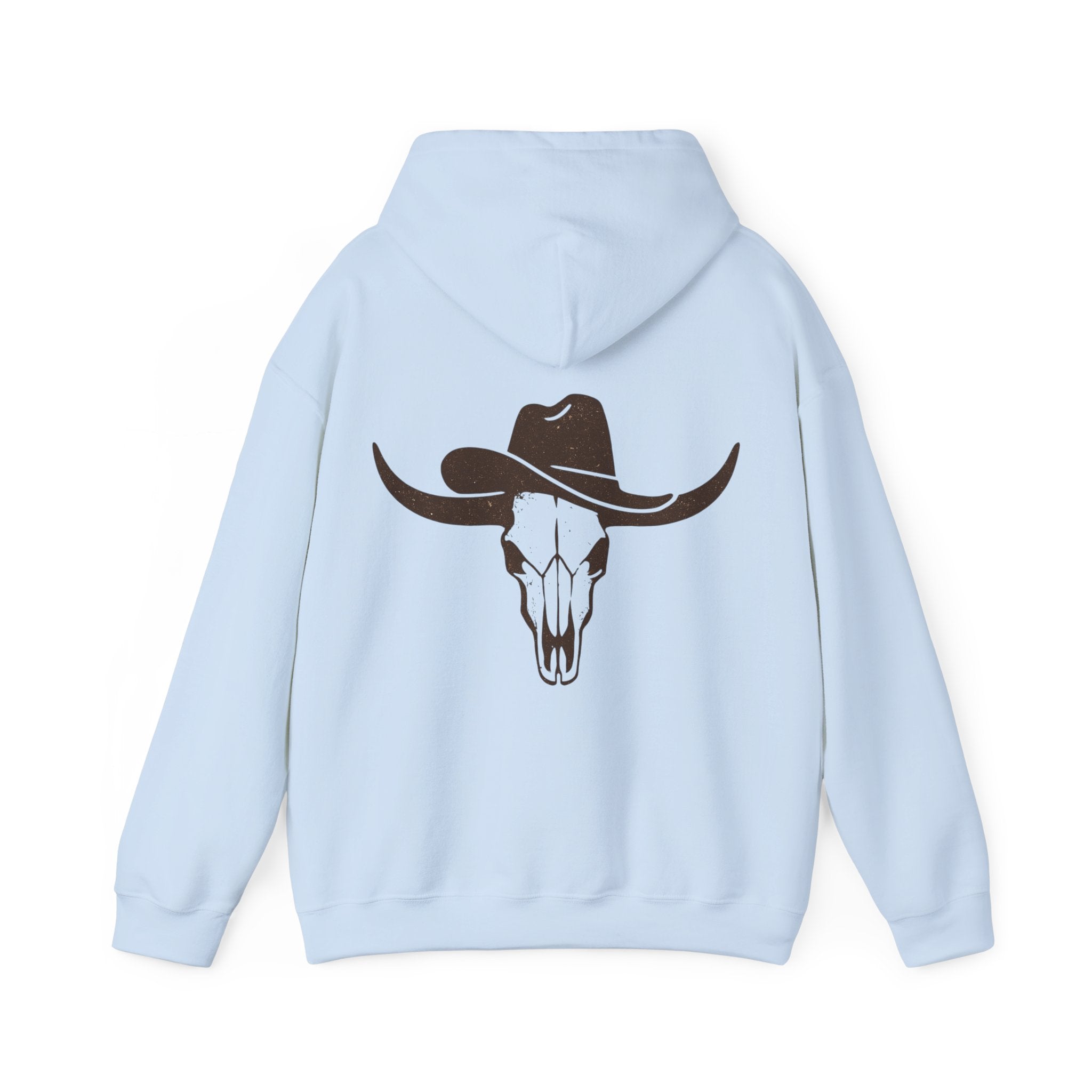 Western Cowboy Longhorn Skull Hoodie — Rustic Country Graphic Hoodie