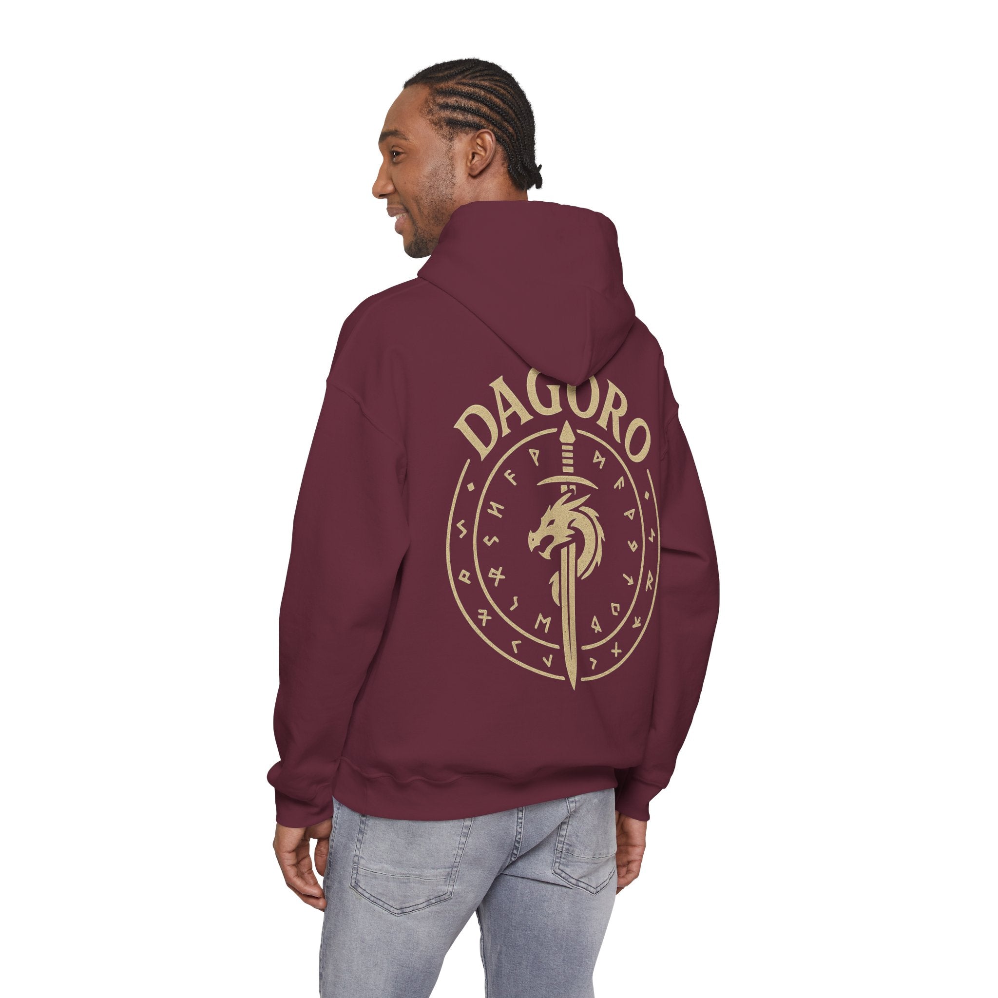 Dagoro Dragon Rune Mystic Hoodie — Nordic Runic Fantasy Hoodie