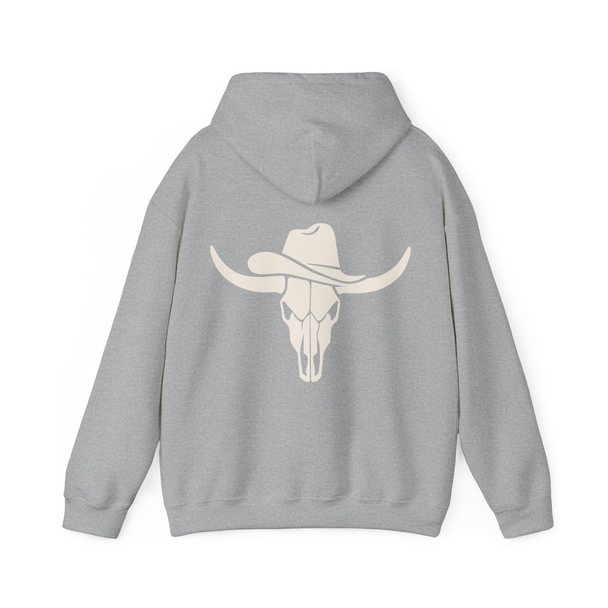Western Longhorn Skull Hoodie — Cowboy Cow Skull Graphic