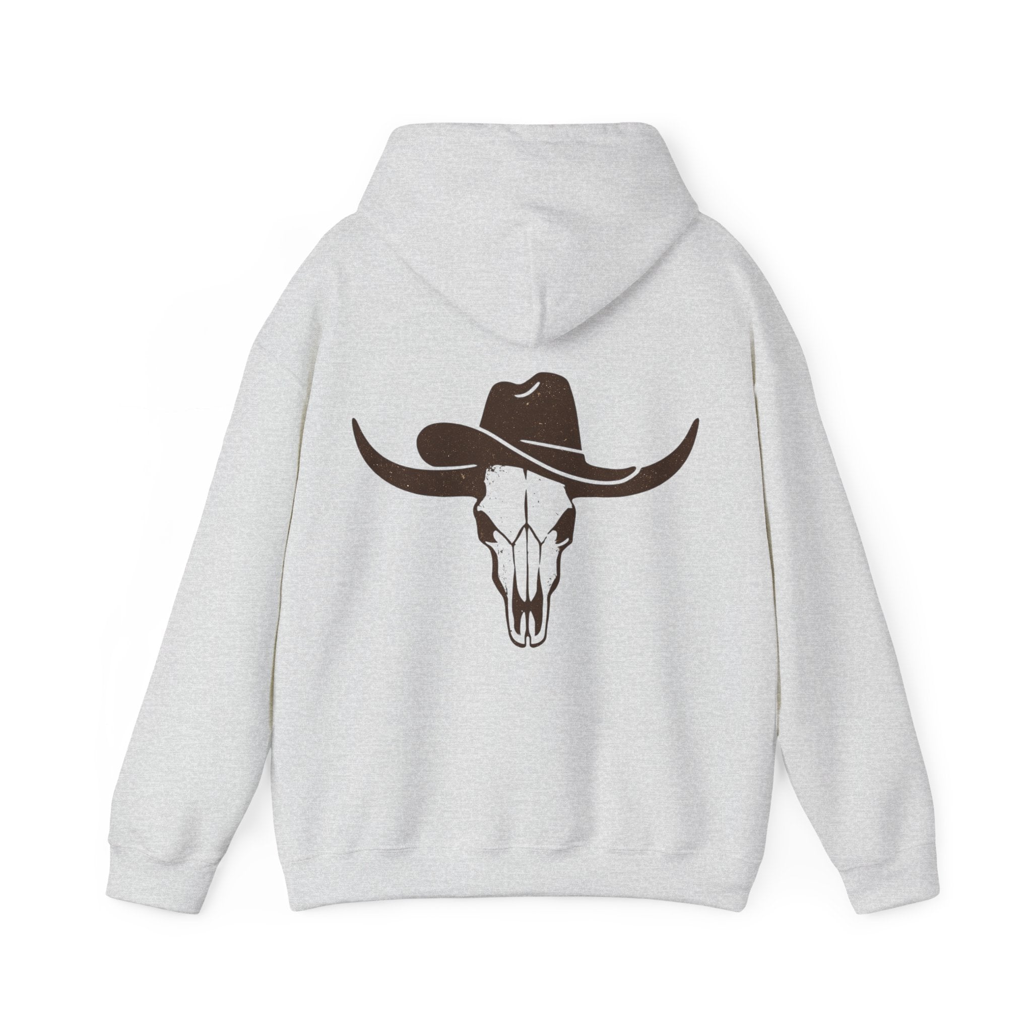 Western Cowboy Longhorn Skull Hoodie — Rustic Country Graphic Hoodie