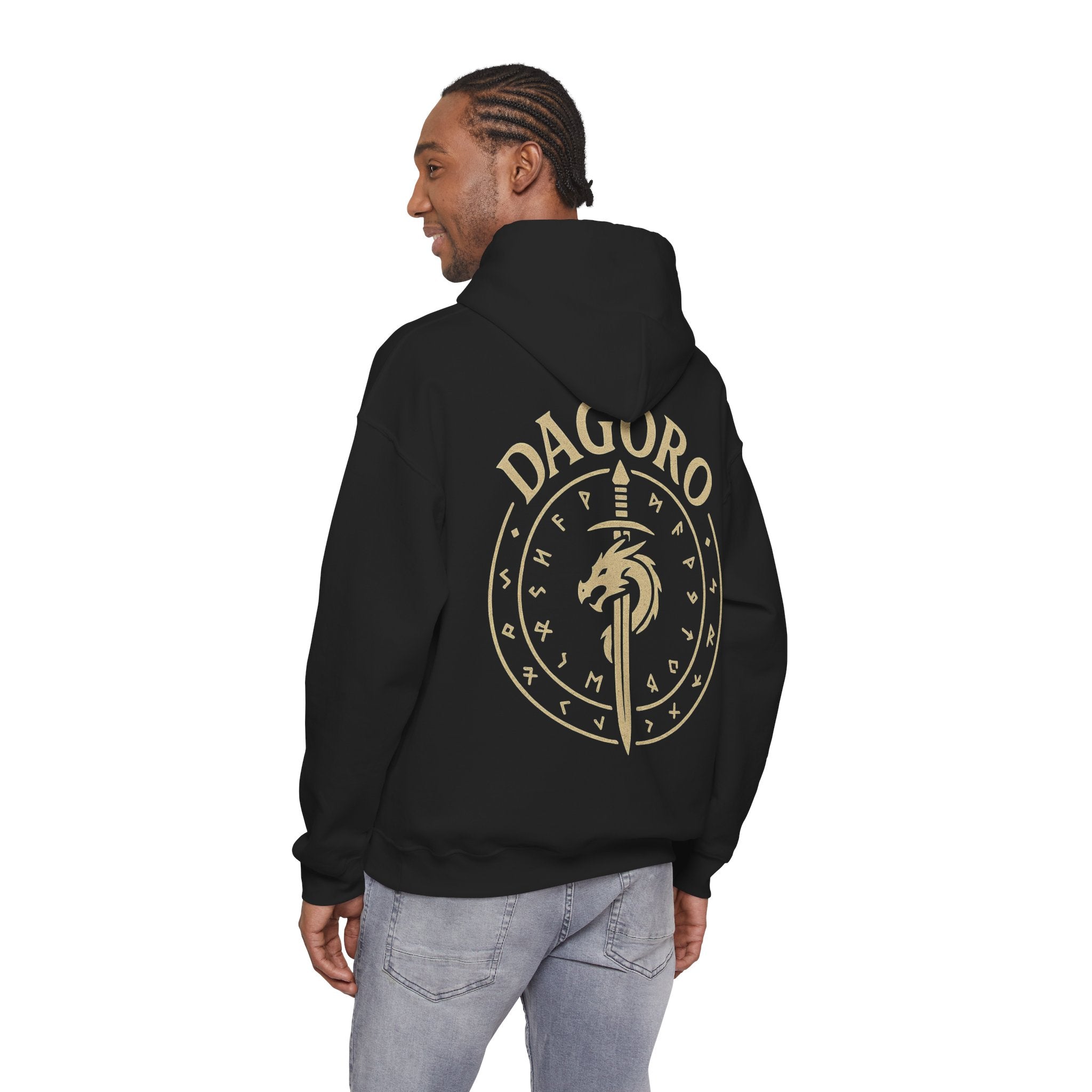 Dagoro Dragon Rune Mystic Hoodie — Nordic Runic Fantasy Hoodie