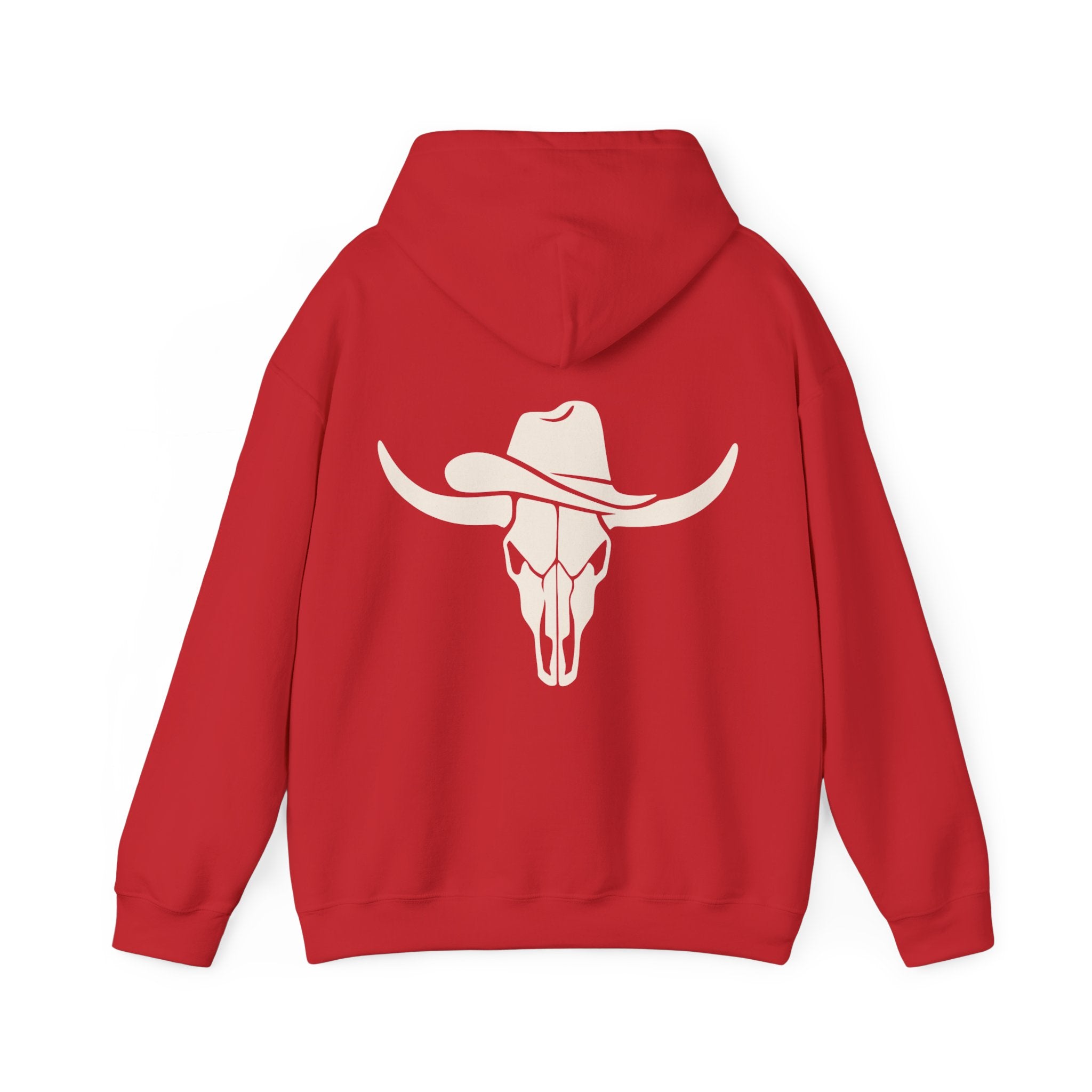 Western Longhorn Skull Hoodie — Cowboy Cow Skull Graphic