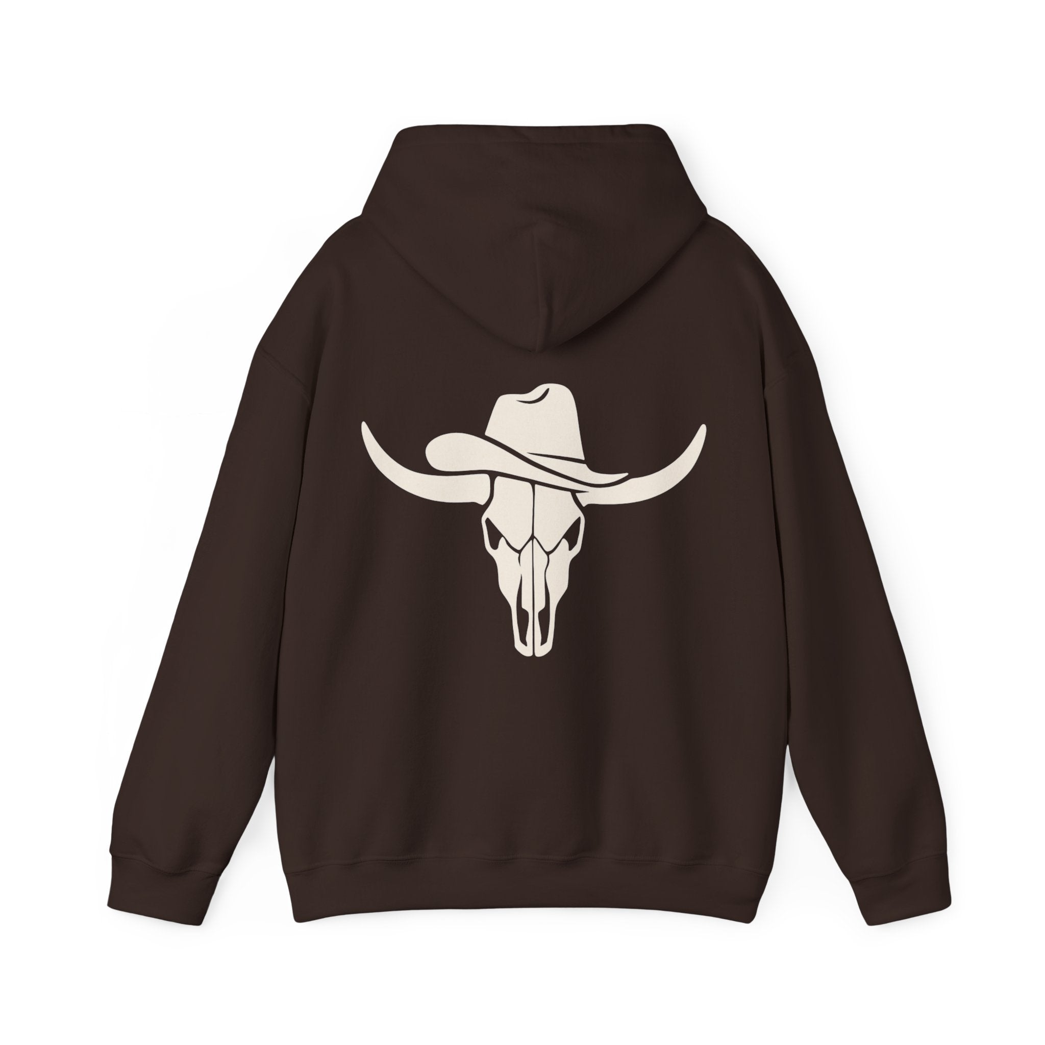 Western Longhorn Skull Hoodie — Cowboy Cow Skull Graphic