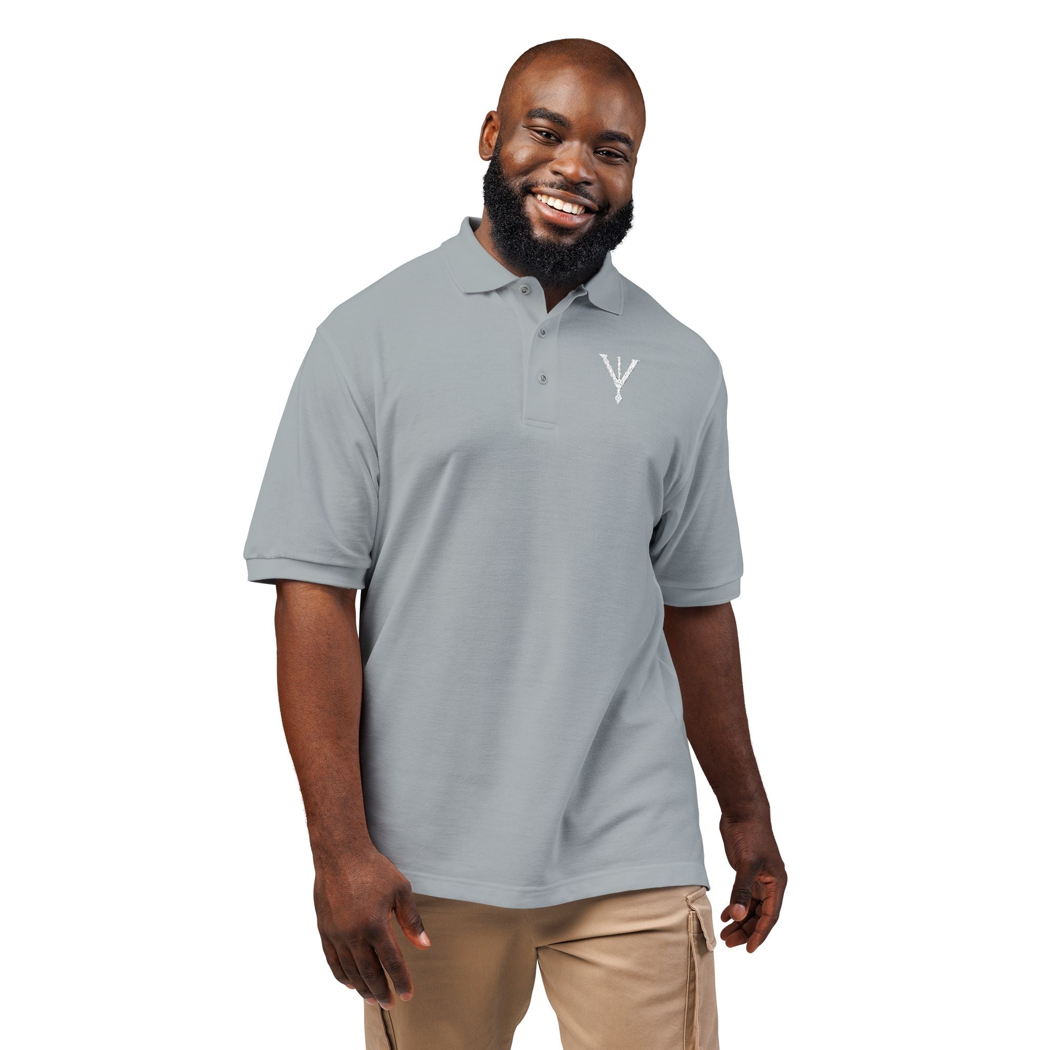Minimalist Unisex Polo Shirt - Casual Chic Premium Grey Polo with Subtle Logo